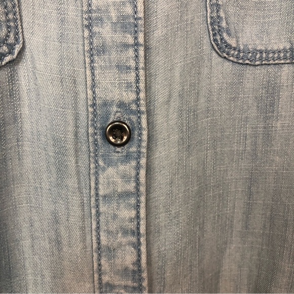 Gaps Women’s  Dress Chambray Long Sleeve Collar Front Button Belt - Picture 5 of 10